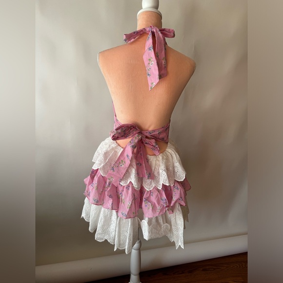 Sugar Thrillz Pink and White Lace Mini Dress - Picture 7 of 9